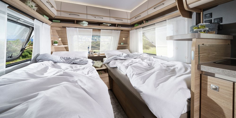 Fendt caravan interieur slaapgedeelte